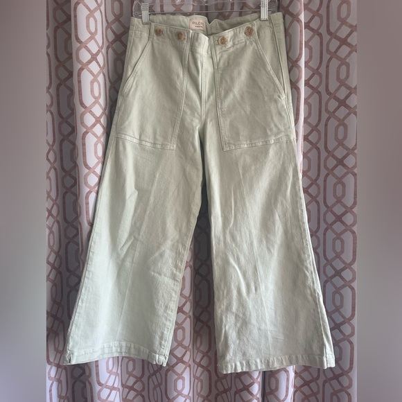 Pilcro Light Green Wide-Leg carpenter Pants - Picture 1 of 8